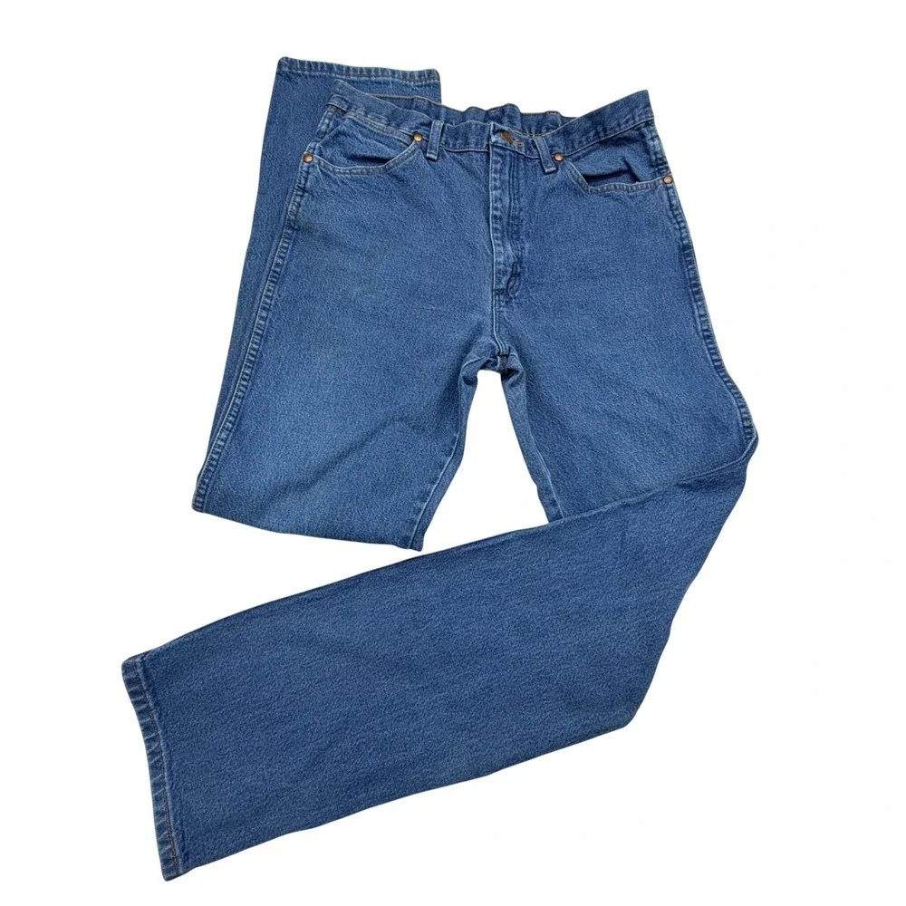 Wrangler Jeans Mens 34x36 Blue Cowboy Cut Slim Fit Straight Leg Denim Rodeo